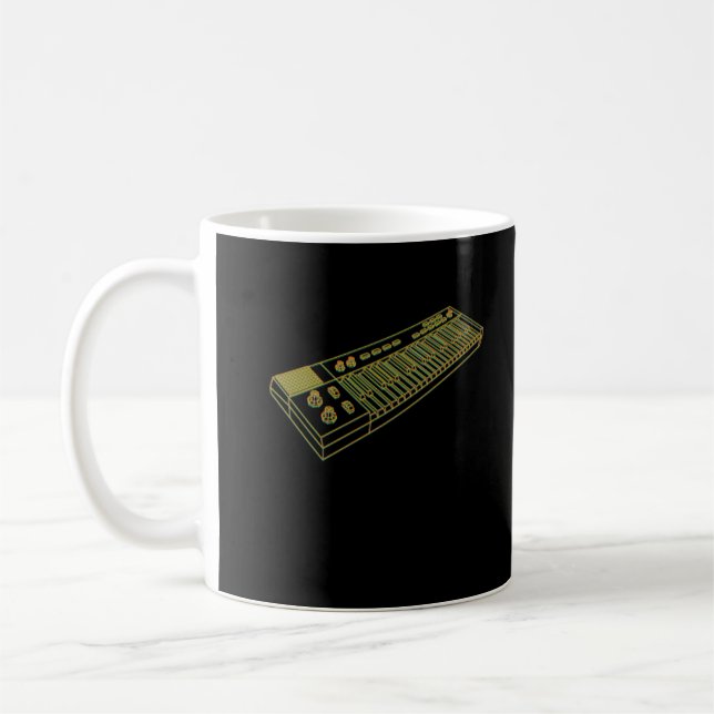 Taza De Café Sintetizador de teclado sintético retro vintage (Izquierda)