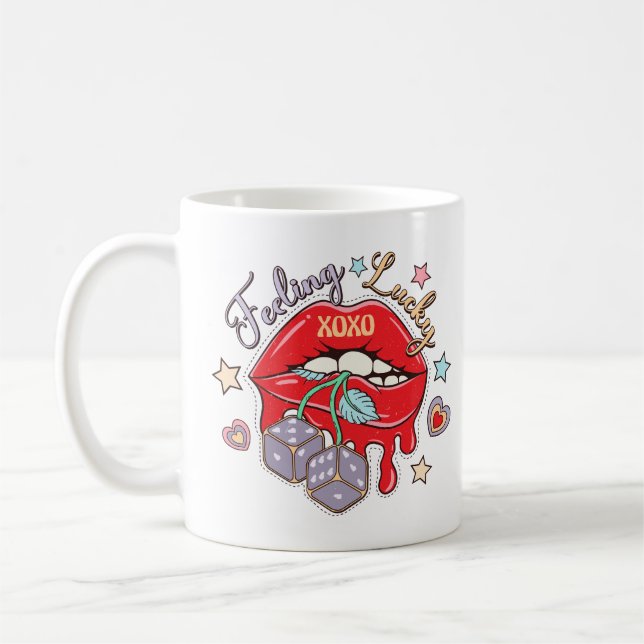 Taza De Café Sintiéndose afortunado (Izquierda)