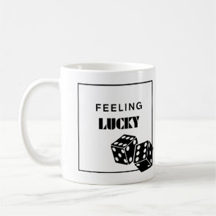 Taza De Café Sintiéndose afortunado, Chica afortunado, Chica má