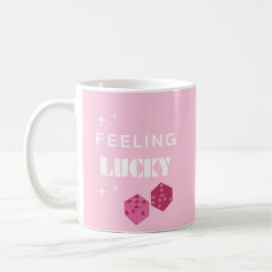 Taza De Café Sintiéndose afortunado, Chica afortunado, Chica má