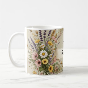 Taza De Café "Sip, Bloom, Repetir" Cottagecore Wildflower Mug