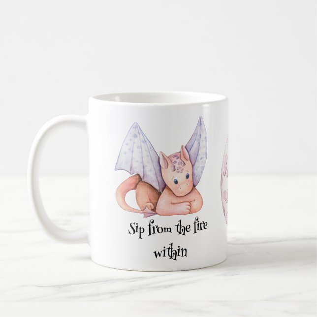 Taza De Café Sip Del Fuego Dentro Del Dragón (Izquierda)