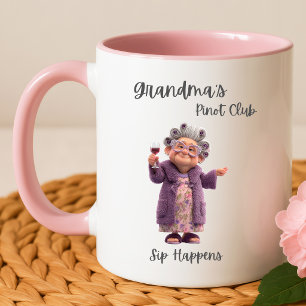 Taza de café Sip Happens – Club de Pinot de la Abu