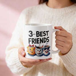 Taza De Café Sip, Laugh, Repetir: 3 mejores amigos café Mug