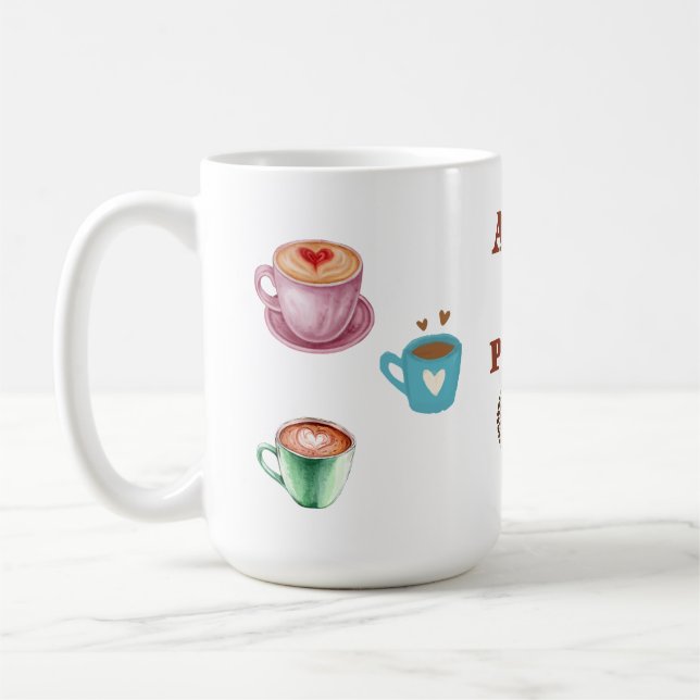 TAZA DE CAFÉ  SIP OF PEACE, COFFEE BREAK 15OZ CERAMIC MUG (Izquierda)