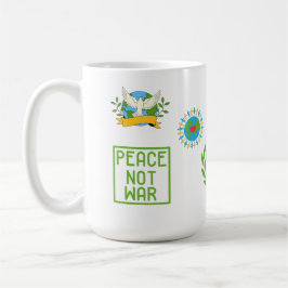 TAZA DE CAFÉ  SIP OF PEACE,NOT WAR  15OZ CERAMIC MUG