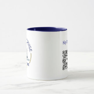 Taza de café Sip & Sea con código QR