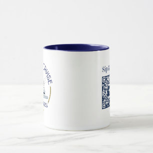 Taza de café Sip & Sea con código QR