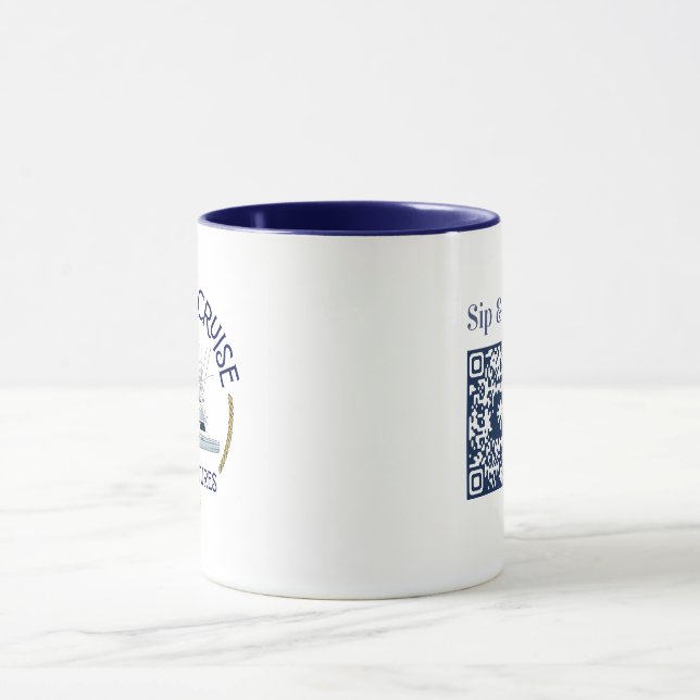 Taza de café Sip & Sea con código QR (Centro)
