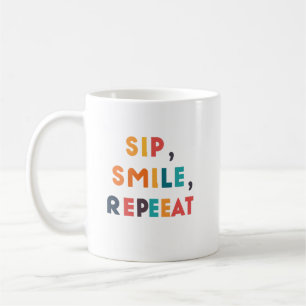 Taza De Café Sip, Sonrisa, Repetir - Diseños clásicos de música