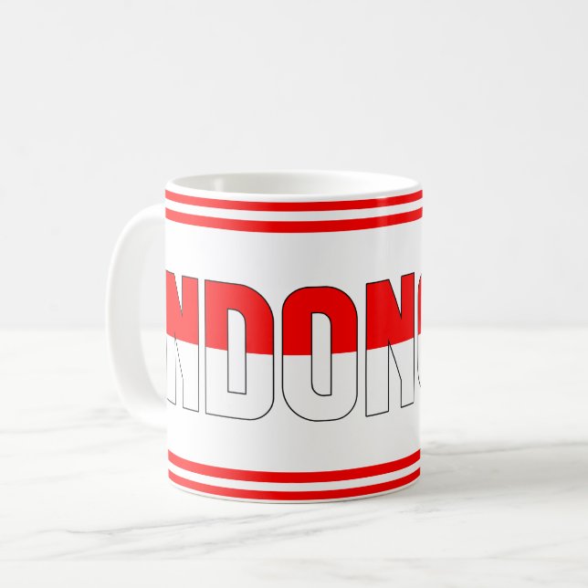 Taza De Café Sippin' con Indonesia Patriótico (Anverso izquierdo)