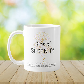 Taza De Café Sips of SERENITY elegant minimalist Coffee Mug