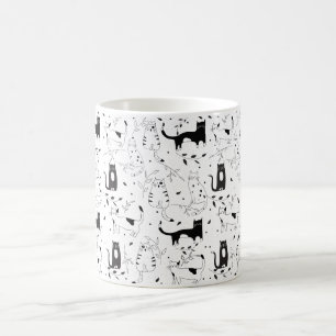 Taza De Café Sips y Pegatinas - Mug de vibraciones gatas puras