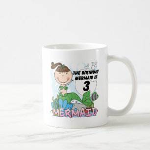 Taza De Café Sirena 3 camisetas de cumpleaños y regalos