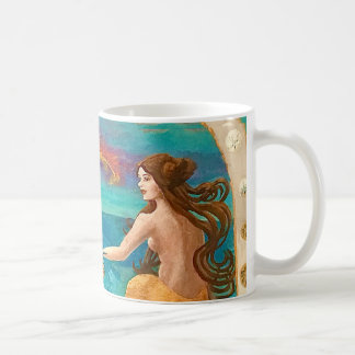Taza De Café Sirena Art Decó y pulpo