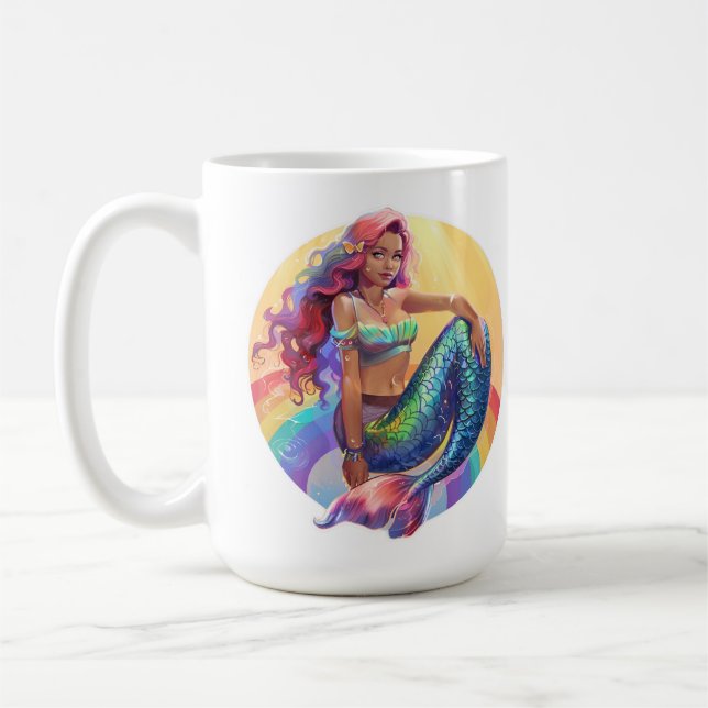 Taza De Café Sirena de arcoiris (Izquierda)