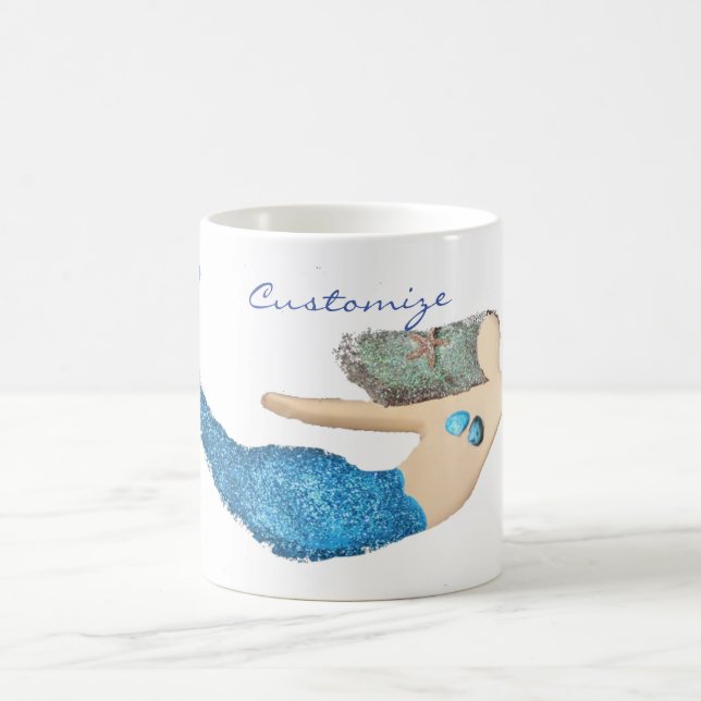 Taza De Café Sirena de cola azul Natación Thunder_Cove (Centro)