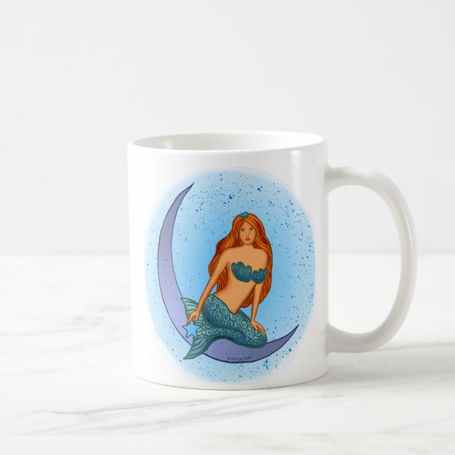 Taza De Café Sirena de la Luna de la Noche (Derecha)