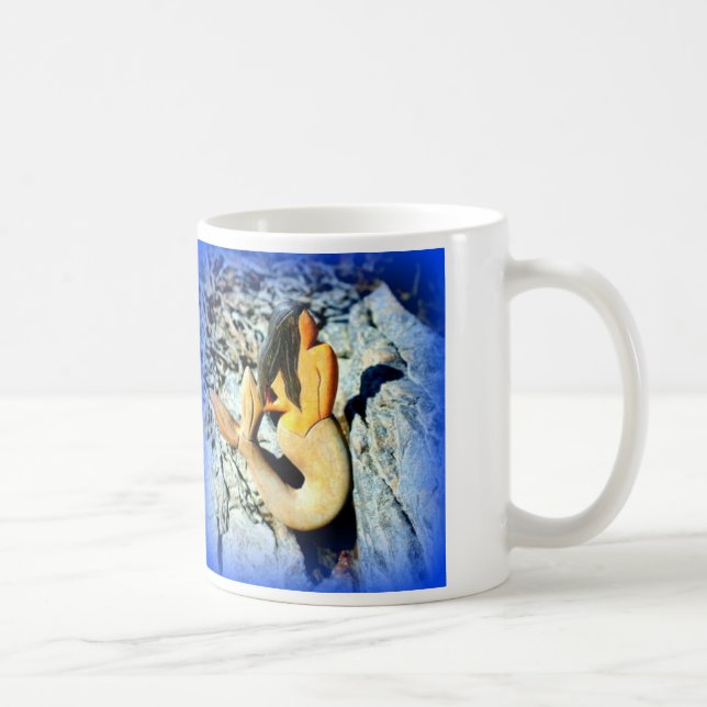 Taza De Café sirena de pelo negro (Derecha)