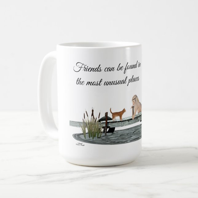 Taza De Café Sirena En Bote Dock Café Mug (Anverso izquierdo)