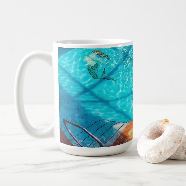Taza De Café Sirena en una piscina (Con donut)