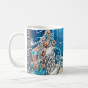 Taza De Café Sirena Fantasía Rubia Playa Encantada