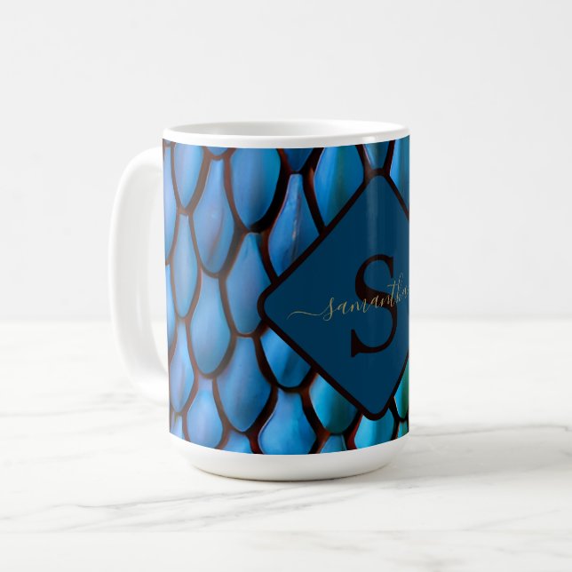 Taza De Café Sirena iridiscente cuela a Dragon Scales Fantasmas (Anverso izquierdo)