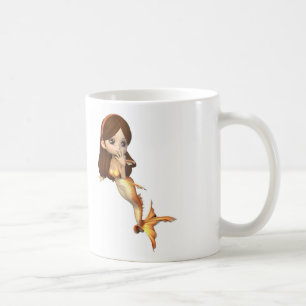 Taza De Café Sirena linda del Goldfish de Toon
