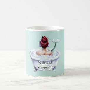 Taza De Café Sirena pelirroja en bañera