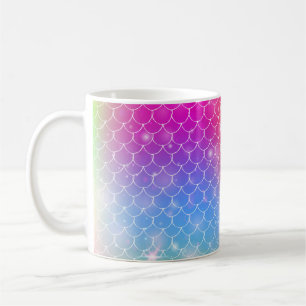 Taza De Café Sirena princesa con una balanza arco iris kawaii