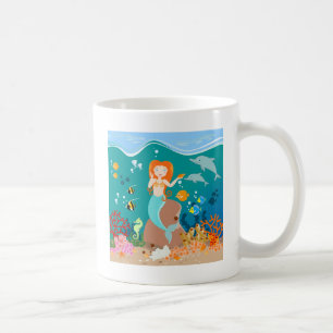 Taza De Café Sirena y delfines en la fiesta de cumpleaños del m