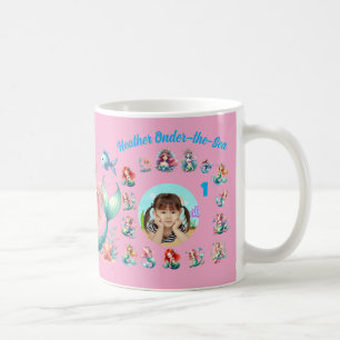 Taza De Café Sirenas Bajo el Mar Favor de Foto de Cumpleaños nú