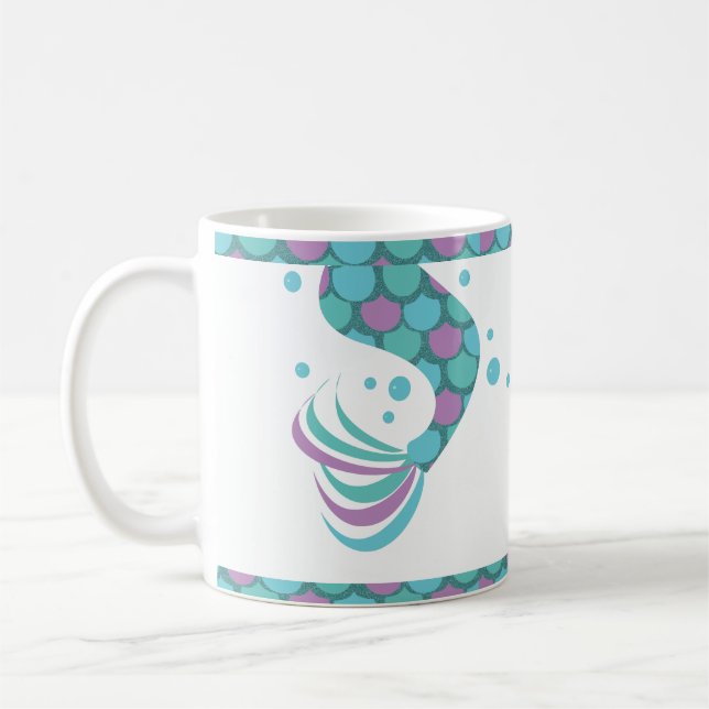 Taza De Café Sirenas purpurinas con rayas (Izquierda)
