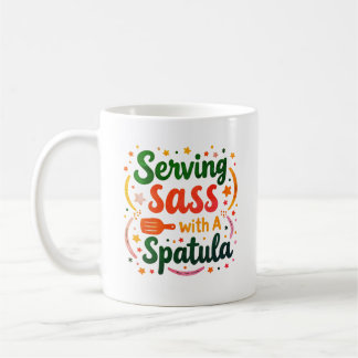 Taza de café 'Sirviendo Sabor con una Espátula'