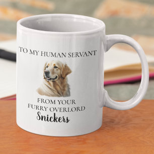 Taza De Café Sirviente Humano Perro Golden Retriever Divertido 