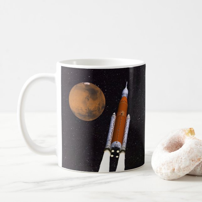 Taza De Café Sistema de lanzamiento espacial SLS de la NASA (Con donut)