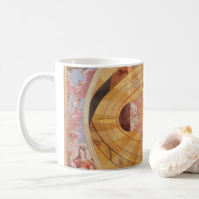 Taza De Café Sistema Solar Antiguo Coopernicano, Astronomía Vin (Con donut)