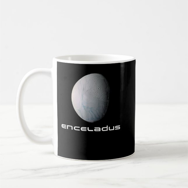 Taza De Café Sistema Solar Saturno Moon Enceladus Astronomía Es (Izquierda)