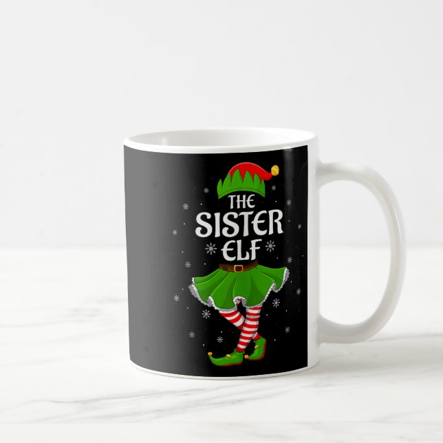 Taza De Café Sister Elf Christmas Family Girls Women Elf Squad  (Derecha)