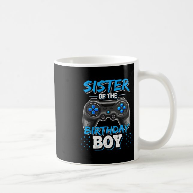 Taza De Café Sister Of The Birthday Boy Matching Video Game Bir (Derecha)