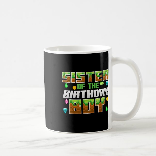 Taza De Café Sister Of The Birthday Boy Video Gamer Pixel Numbe (Derecha)