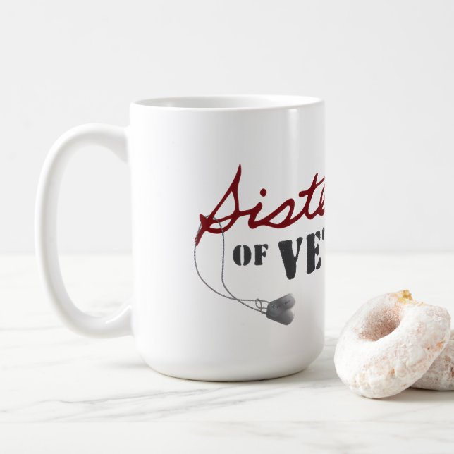 Taza De Café Sisters of Veterans Military Pride Design (Con donut)