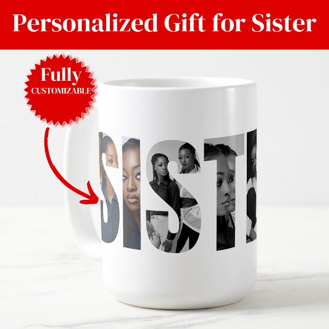 Taza De Café Sisters Photo Collage Coffee Mug Gift (Sisters Photo Collage Coffee Mug Gift)