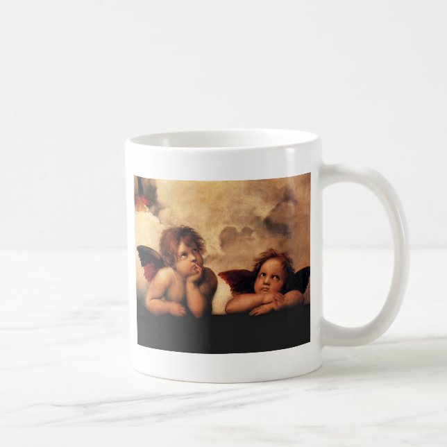 Taza De Café Sistine Madonna 2 ángeles por Raphael (Derecha)