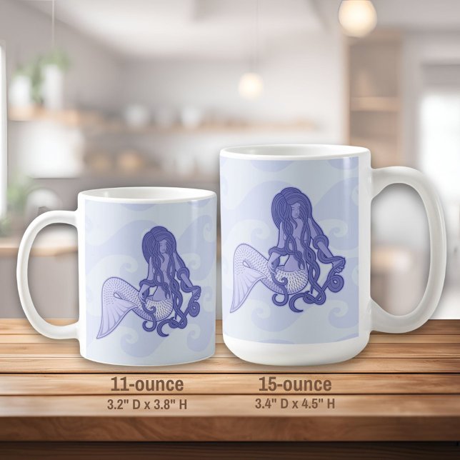 Taza De Café Sitting Mermaid Blue (Subido por el creador)