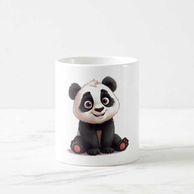 Taza De Café Sitting Panda Bear Cartoon Illustration Artwork (Centro)