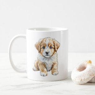 Taza De Café Sitting Puppy Dog Mug