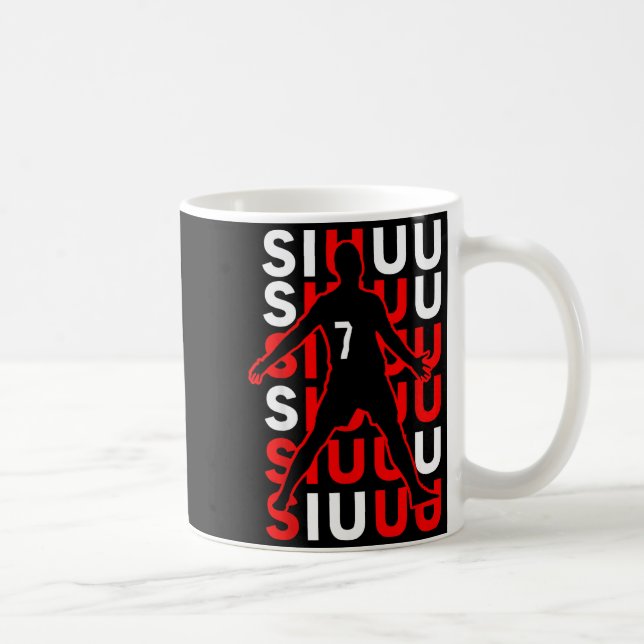 Taza De Café Siuuuu Funny Soccer Present For Soccer Lovers Fan  (Derecha)