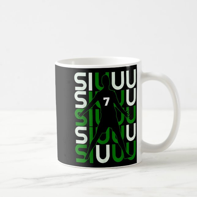 Taza De Café Siuuuu Funny Soccer Present For Soccer Lovers Fan  (Derecha)