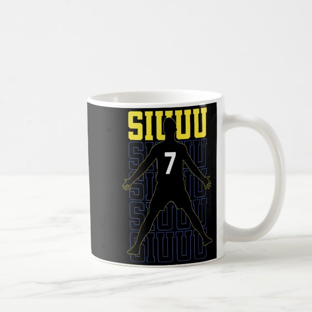 Taza De Café Siuuuu Funny Soccer Present For Soccer Lovers Fan  (Derecha)